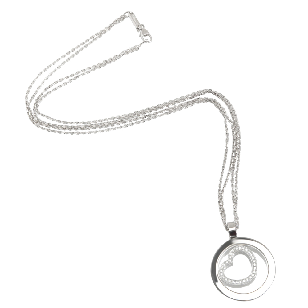

Chopard Happy Spirit Diamond 0.33 CTW 18K White Gold Heart Pendant Necklace