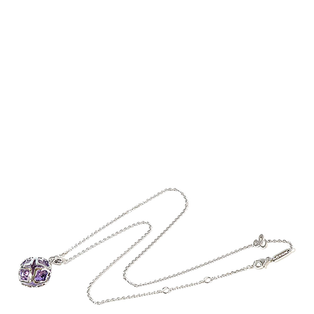 

Chopard Purple Amethyst Imperiale 18K White Gold Diamond Cocktail Pendant Necklace