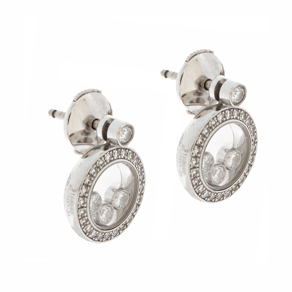 

Chopard Happy Diamond 18K White Gold Round Stud Earrings
