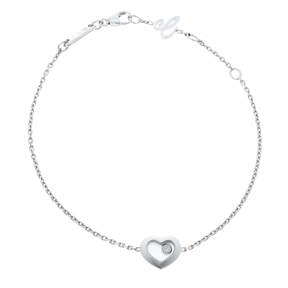 Chopard Happy Diamonds Icon Heart 18K White Gold Bracelet
