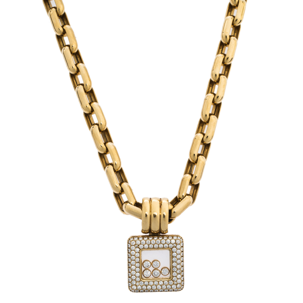 Chopard Happy Diamonds 18K Yellow Gold Pendant Necklace