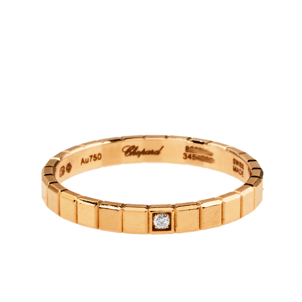 

Chopard Ice Cube 1 Diamond 18K Rose Gold Ring Size