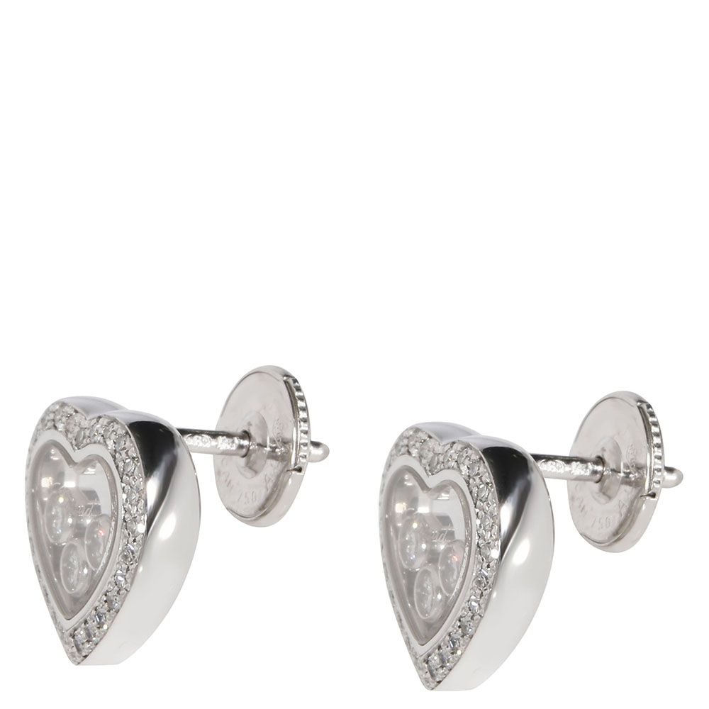 

Chopard 18K White Gold Happy 0.70 CTW Diamonds Icons Heart Earrings