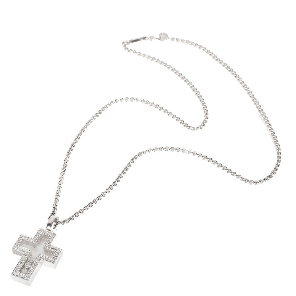 

Chopard 18K White Gold Happy 0.44 CTW Diamonds Cross Necklace