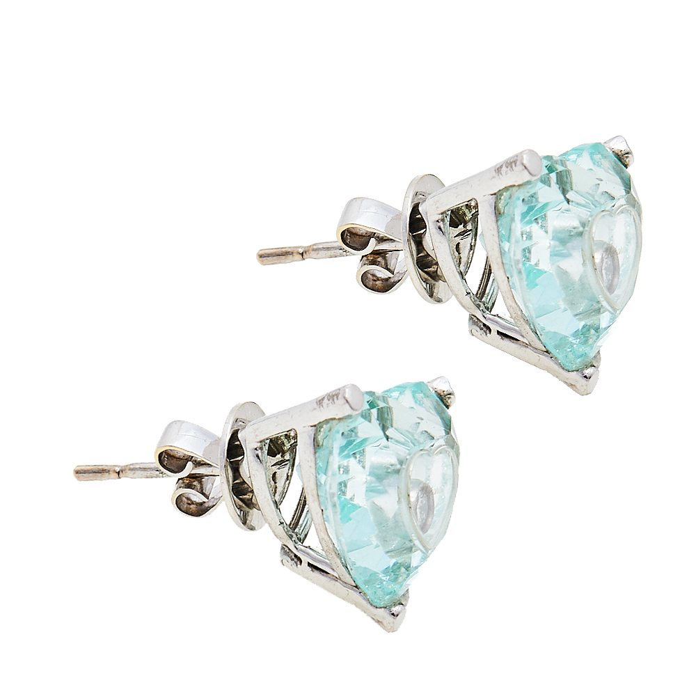 

Chopard So Happy Diamond Green Stone 18K White Gold Stud Earrings