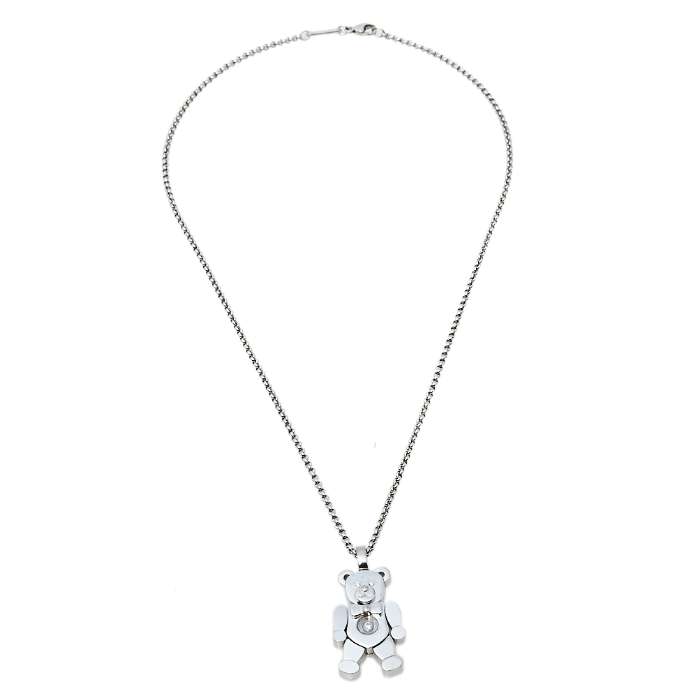

Chopard Happy Diamonds Teddy 18K White Gold Pendant Necklace