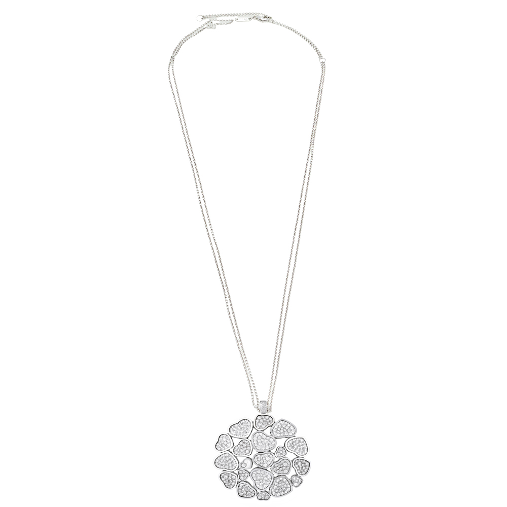 

Chopard Happy Hearts Diamond 18K White Gold Cocktail Pendant Necklace