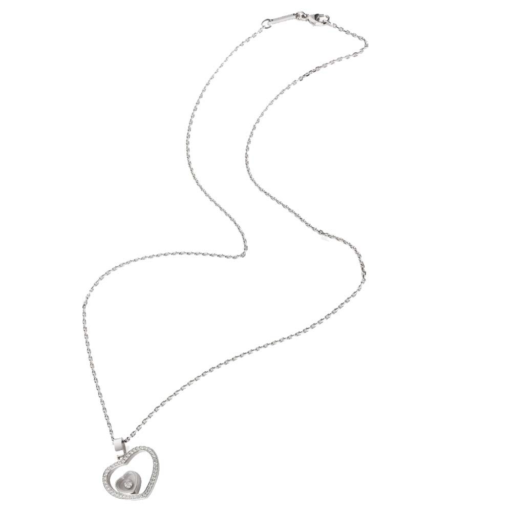 

Chopard Happy Hearts Diamond 18K White Gold Pendant Necklace