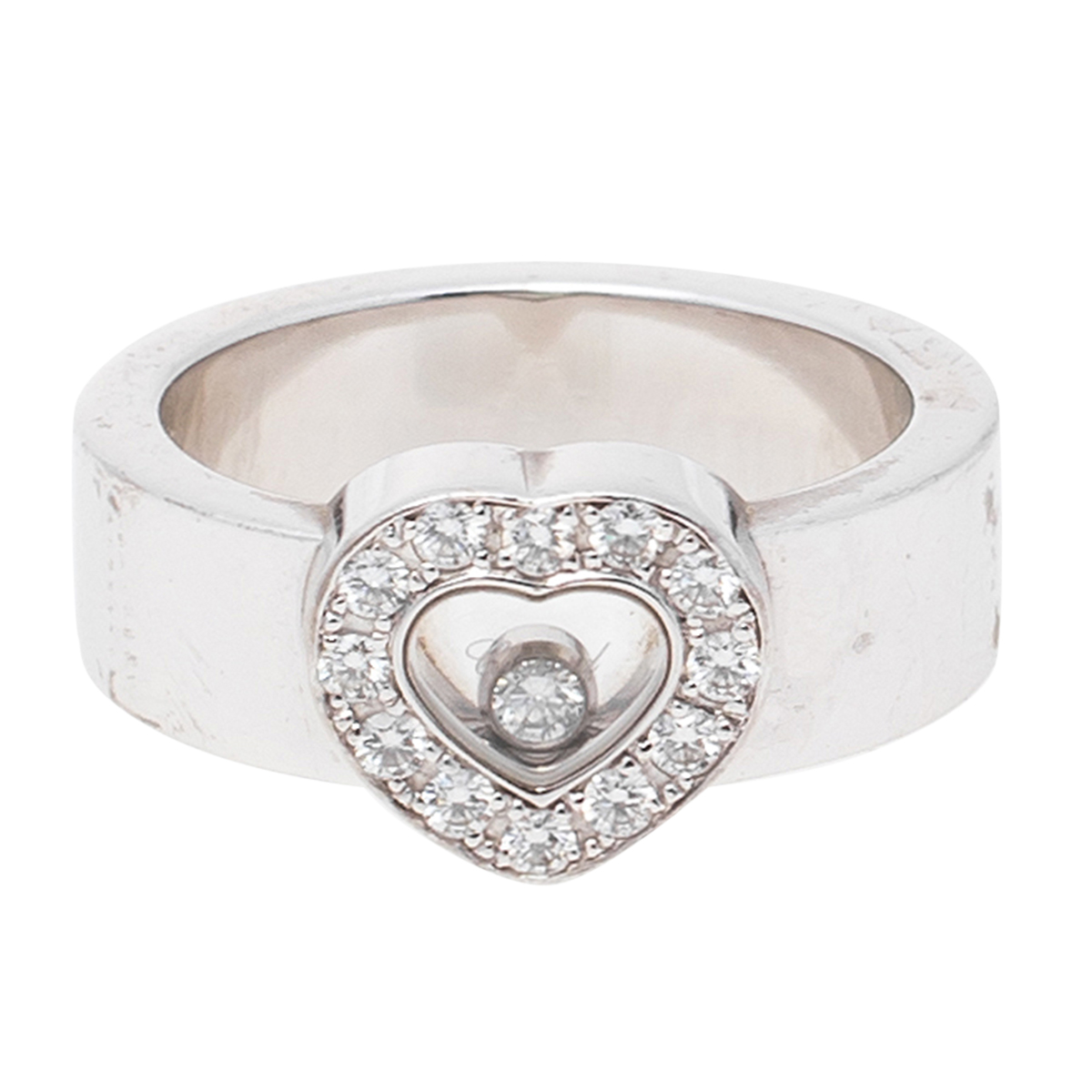 

Chopard Happy Diamonds Heart 18K White Gold Band Ring Size