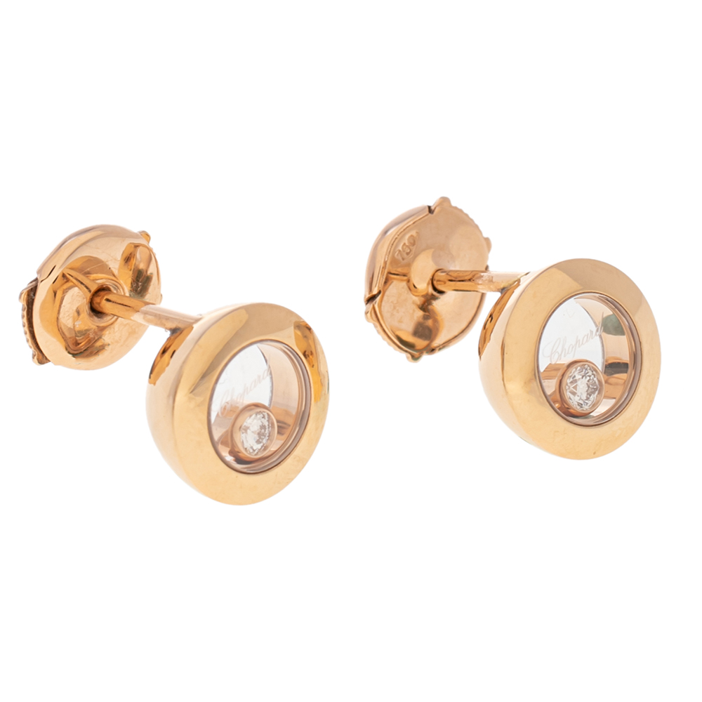 

Chopard Happy Diamond Icon 18K Rose Gold Stud Earrings