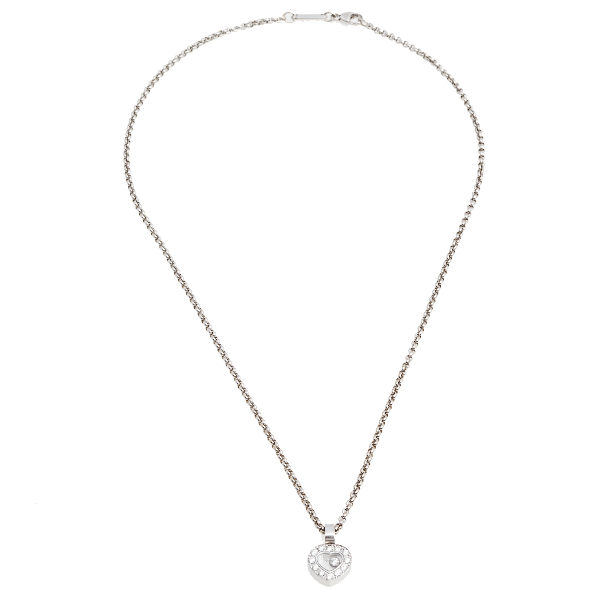 

Chopard Happy Hearts Diamond 18k White Gold Pendant Necklace