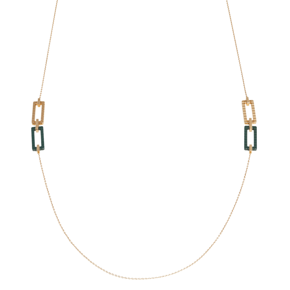 

Chopard Ice Cube Green Ceramic 18K Rose Gold Long Necklace