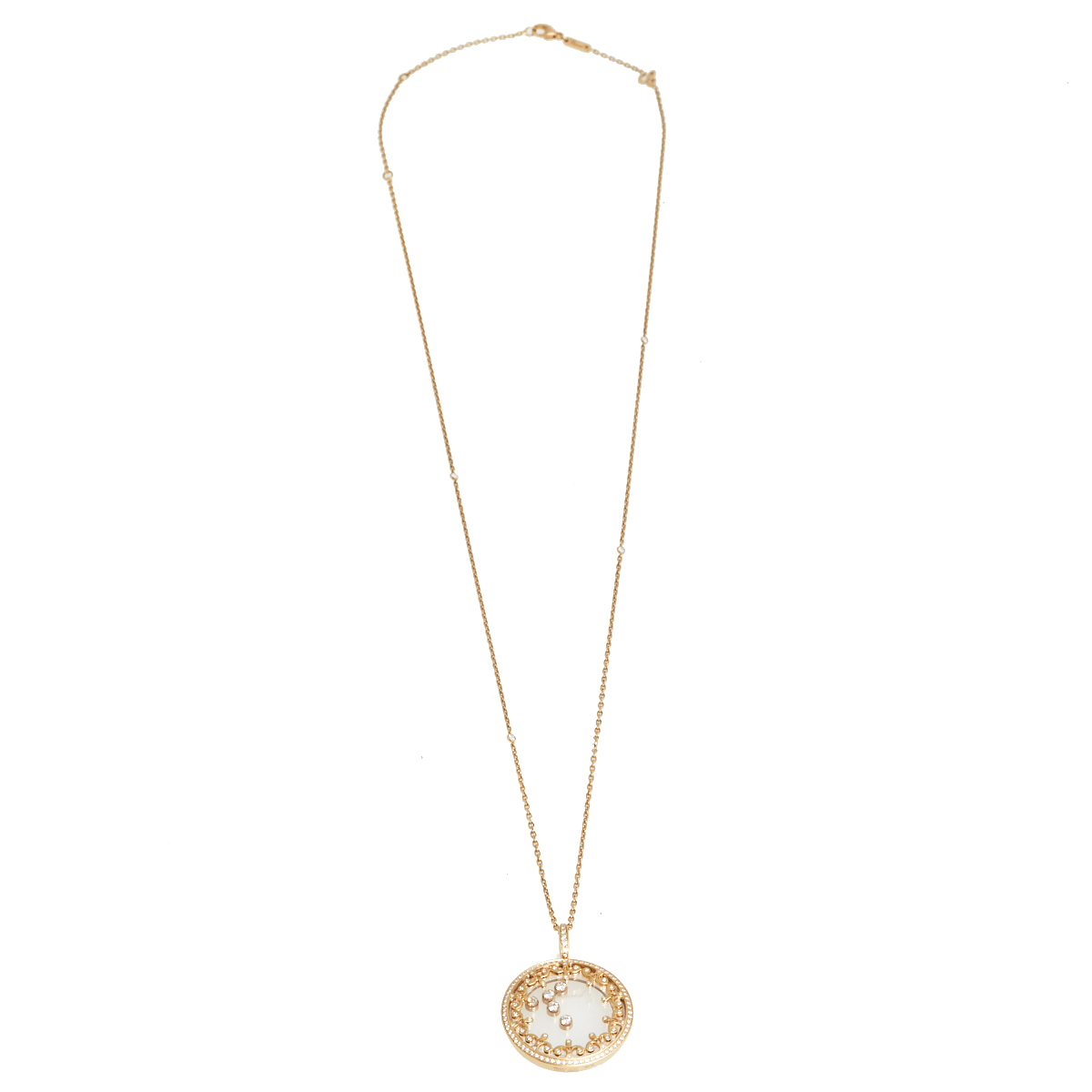 

Chopard Happy Diamonds 18K Rose Gold Diamond Pendant Necklace