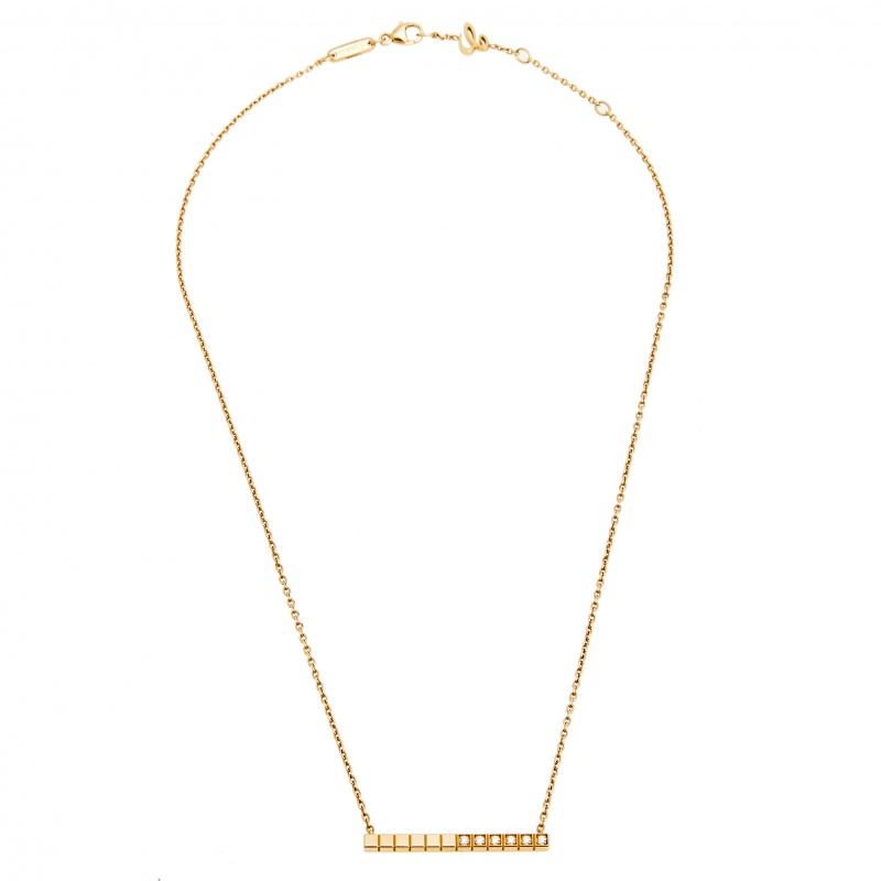 

Chopard Ice Cube Pure Diamond 18k Rose Gold Chain Necklace