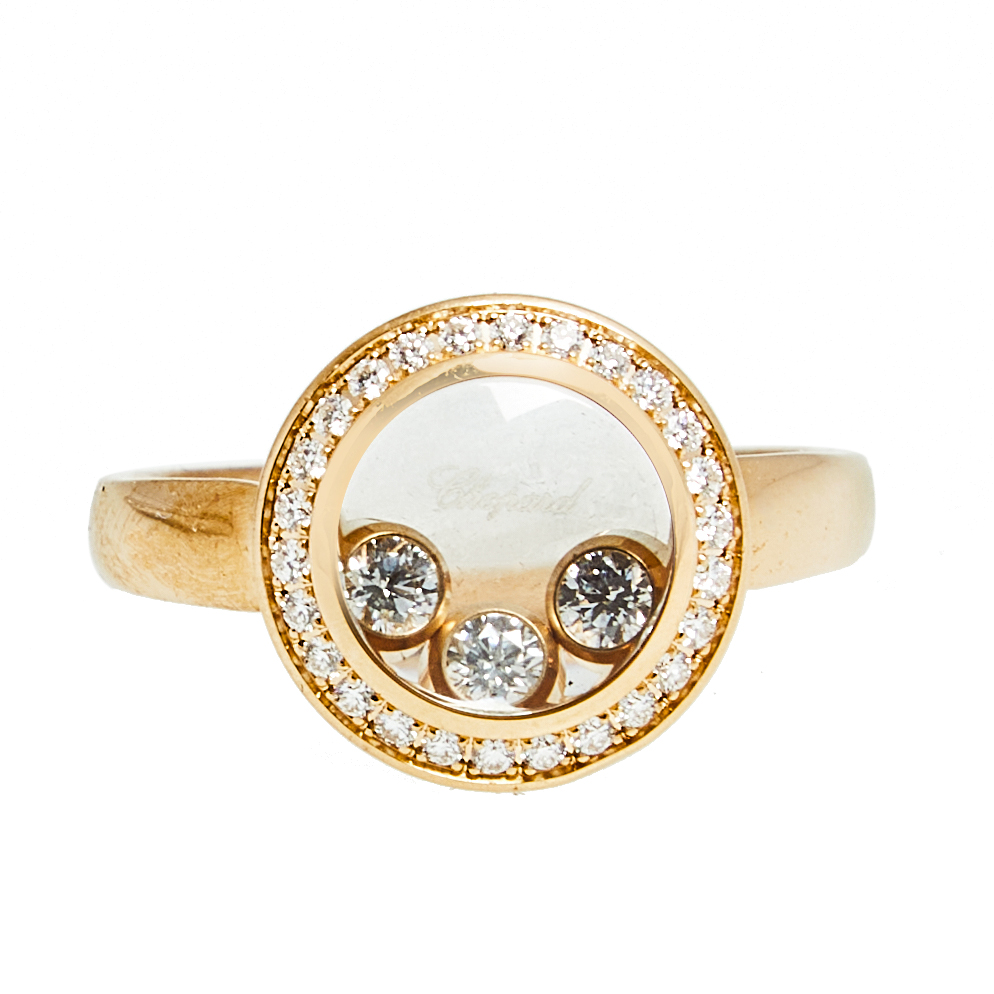 

Chopard Happy Diamond Curves 18k Rose Gold Ring Size
