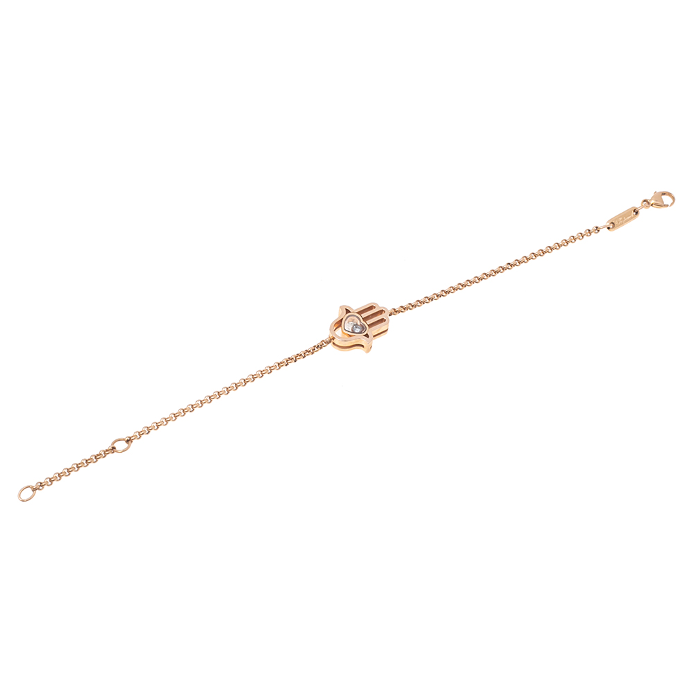 

Chopard Happy Diamond Good Luck Charm Hamsa Hand 18K Rose Gold Bracelet