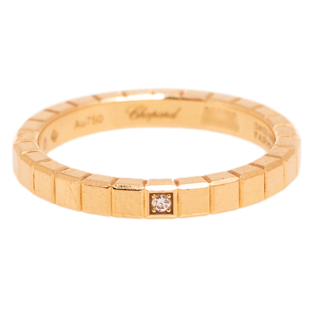 

Chopard Ice Cube Diamond 18k Rose Gold band Ring Size
