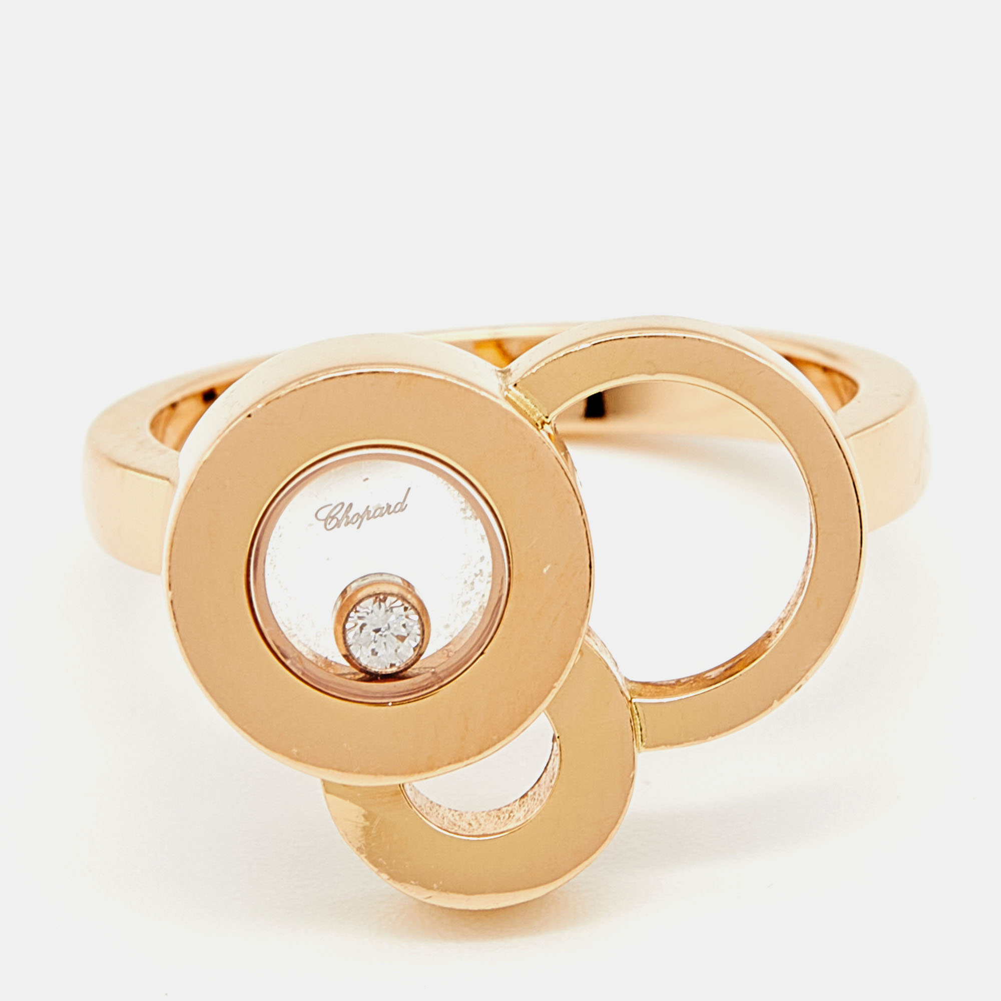 

Chopard Happy Bubbles Diamond 18K Rose Gold Ring Size