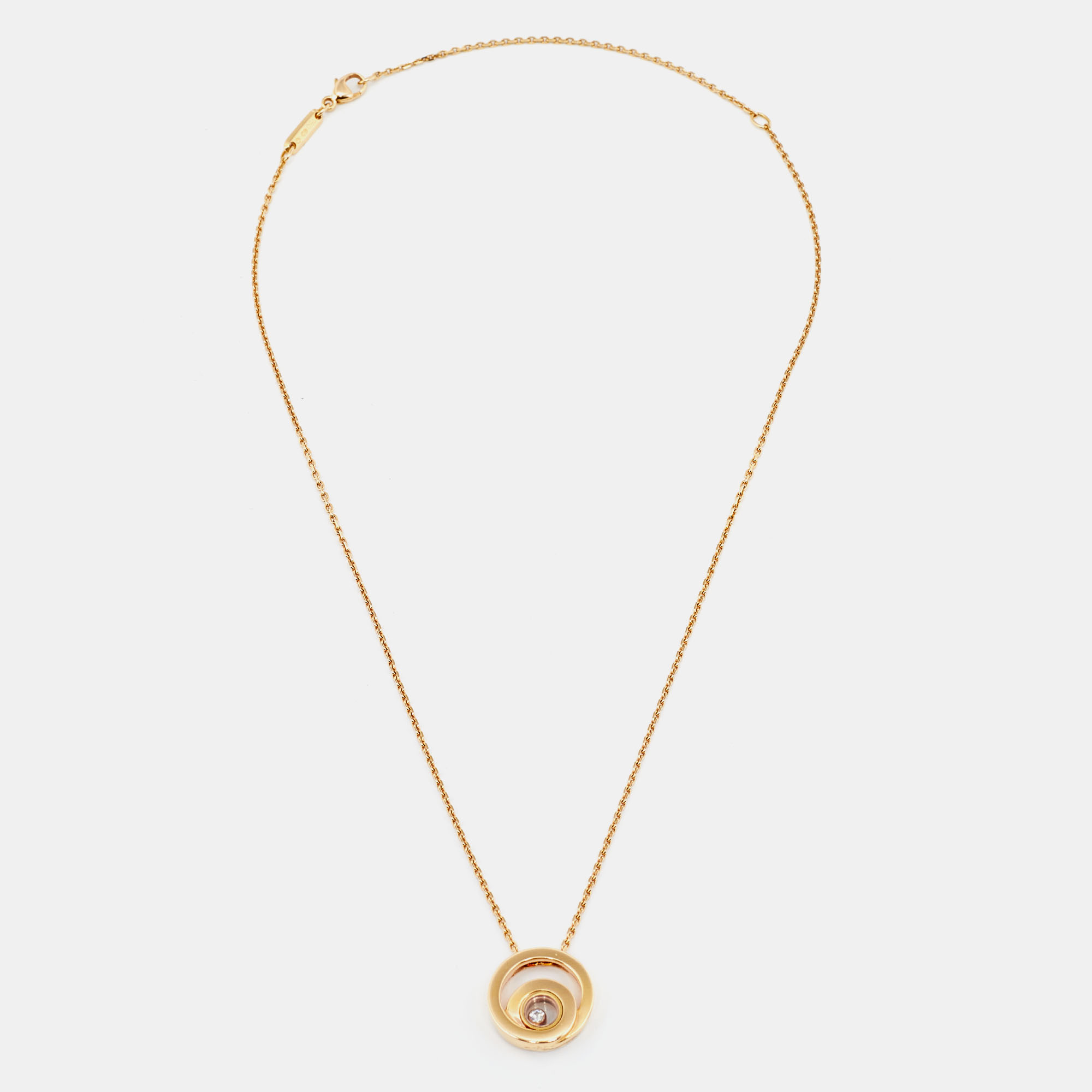 

Chopard Happy Diamond 18K Rose Gold Circle Pendant Necklace