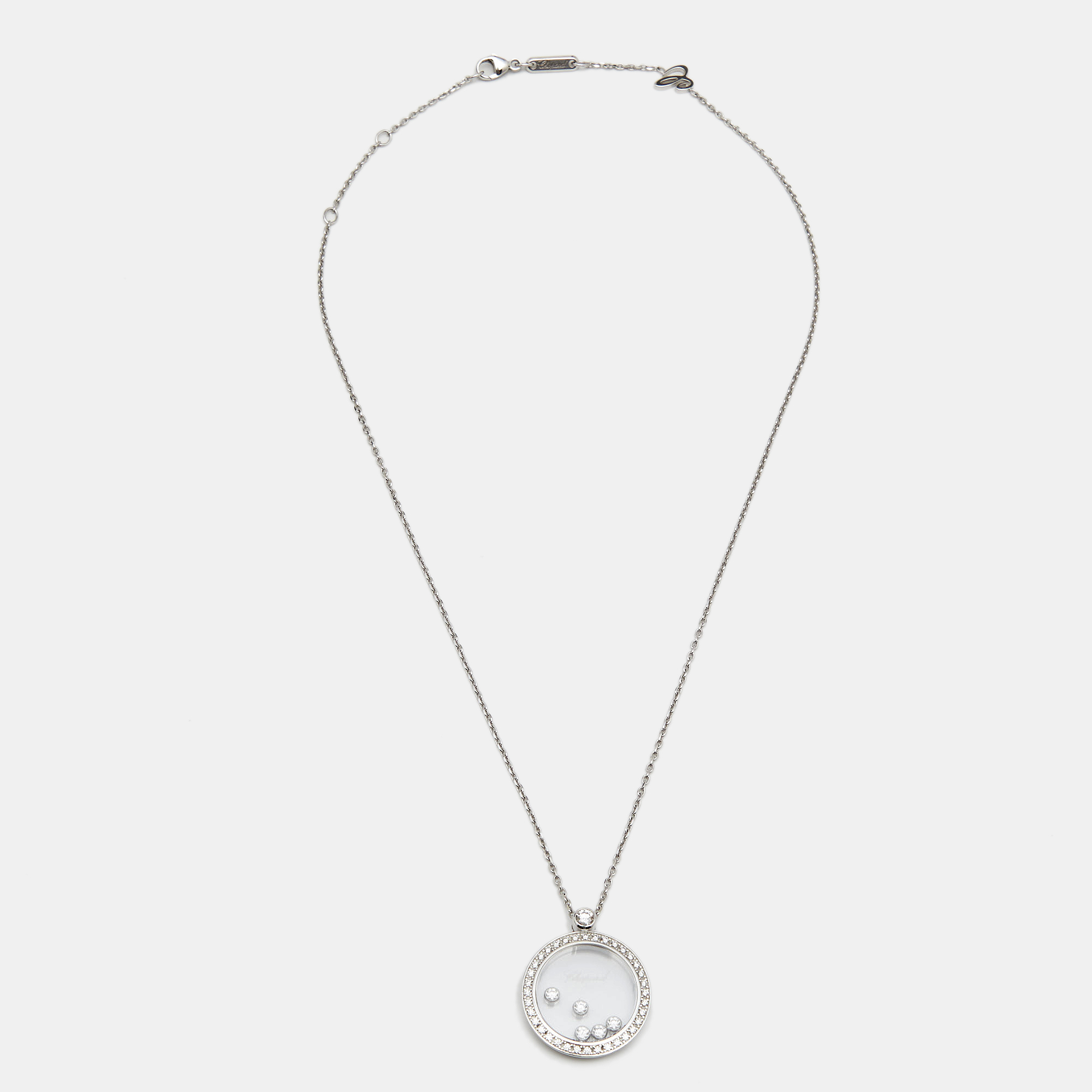 

Chopard Happy Diamonds 18k White Gold Diamond Paved Pendant Necklace