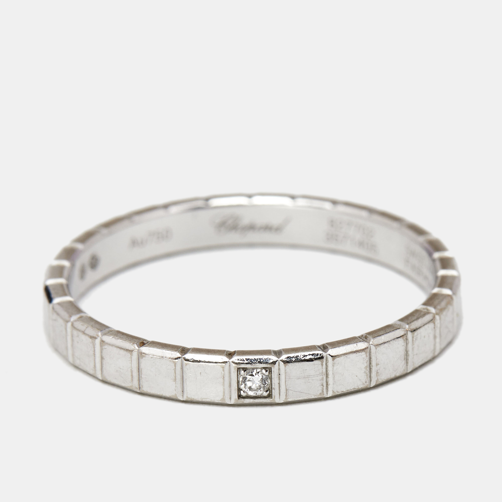 

Chopard Ice Cube Diamond 18k White Gold Band Ring Size