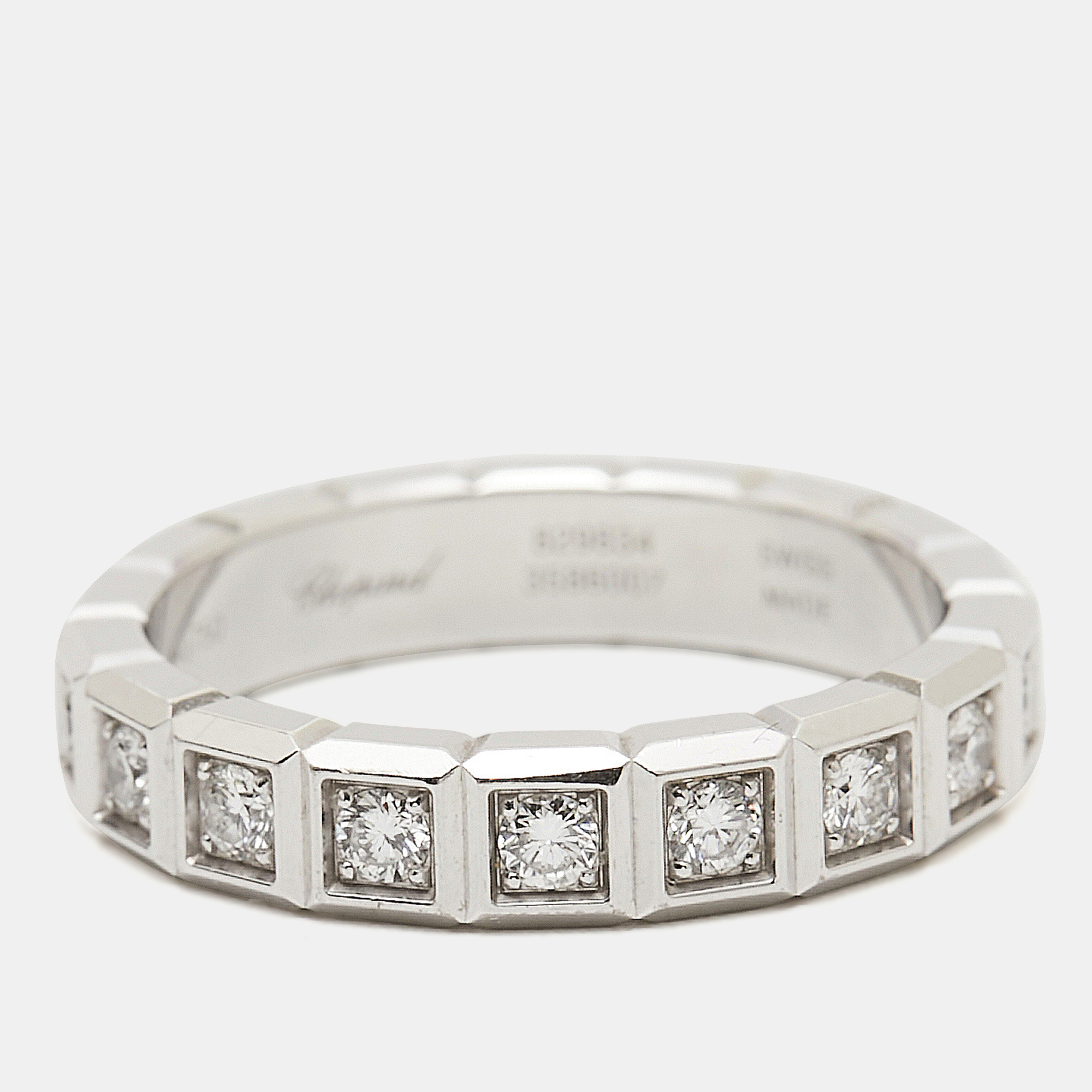 

Chopard Ice Cube Diamond 18K White Gold Band Ring Size