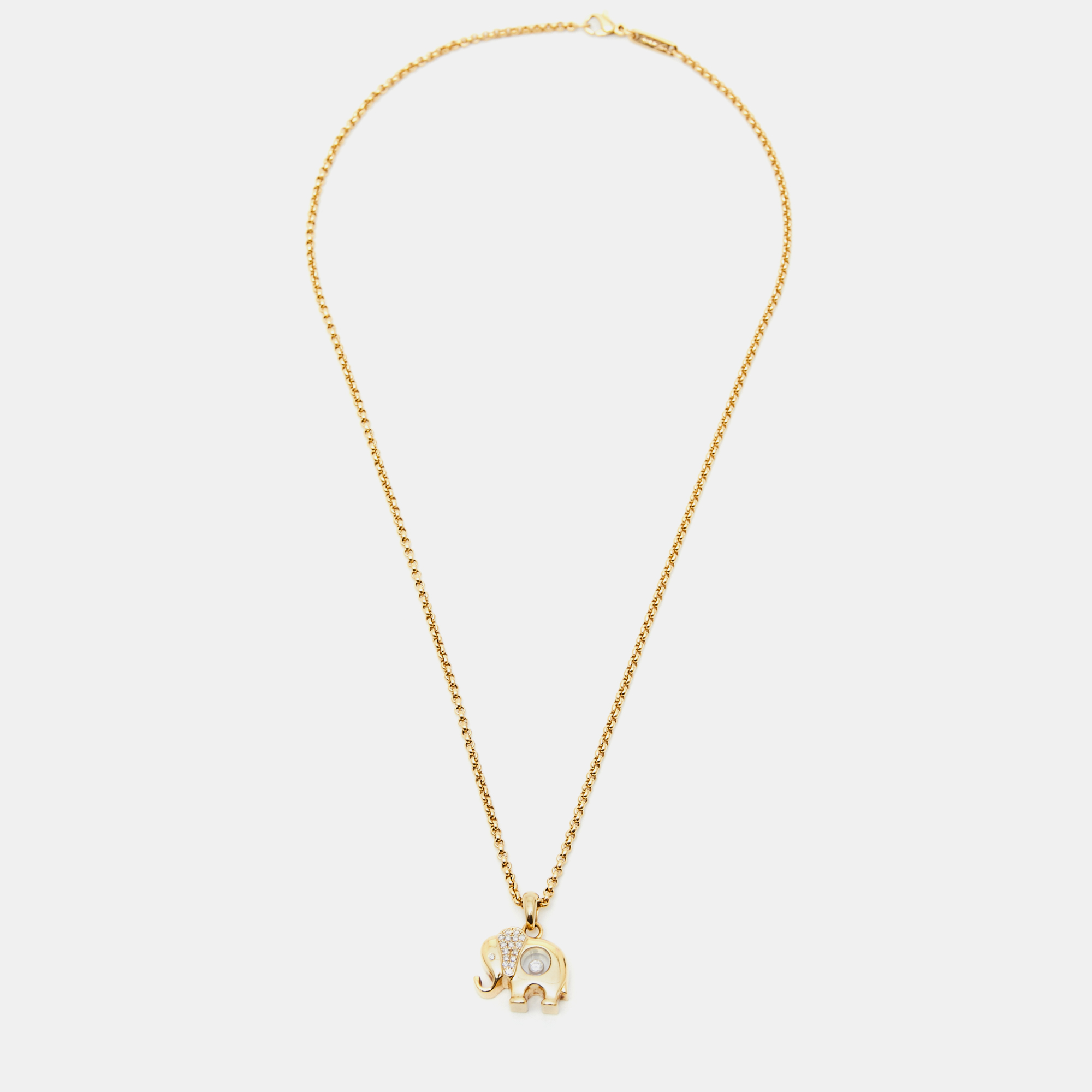 

Chopard Happy Diamond Elephant 18k Yellow Gold Pendant Necklace