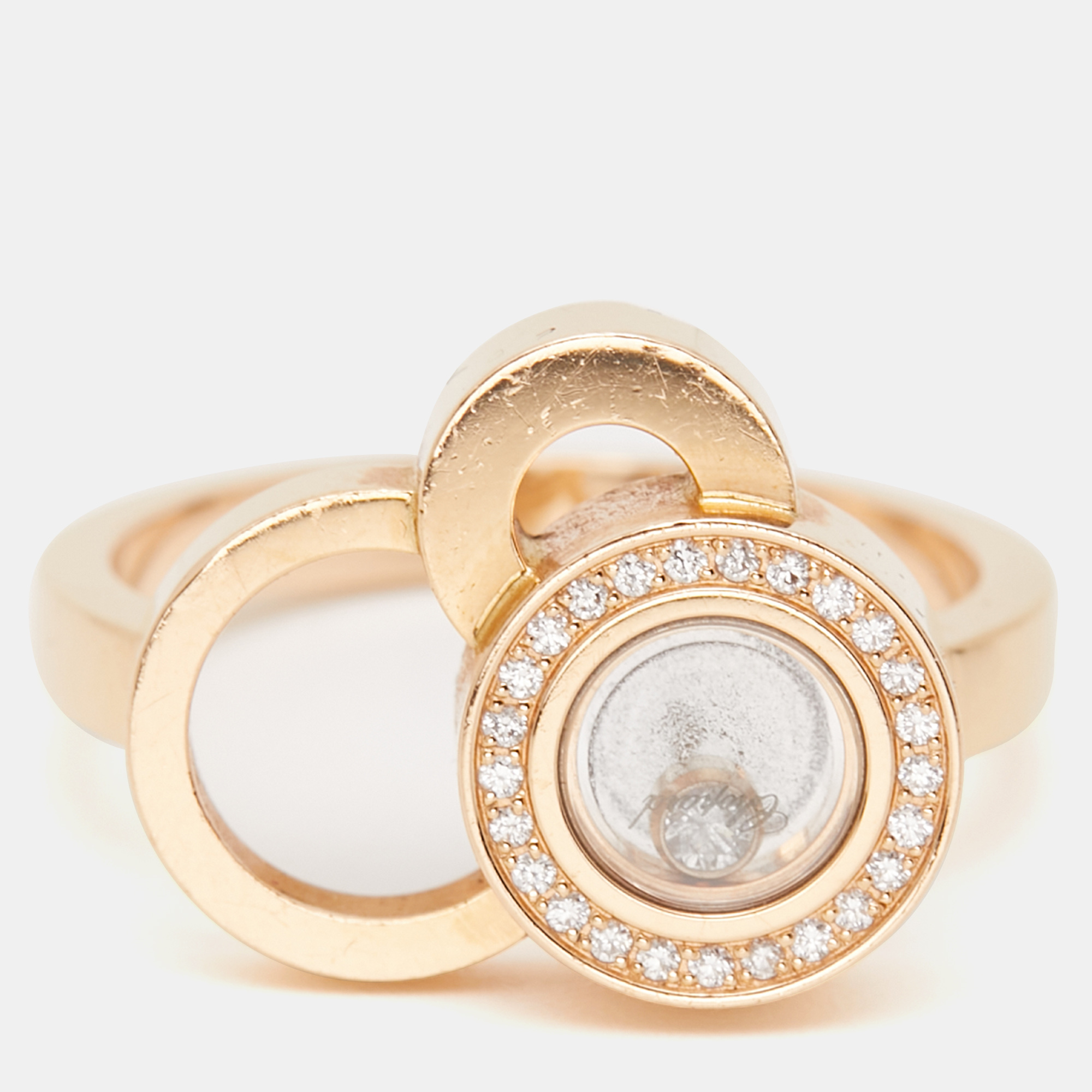

Chopard Happy Bubble Diamond 18k Rose Gold Ring Size