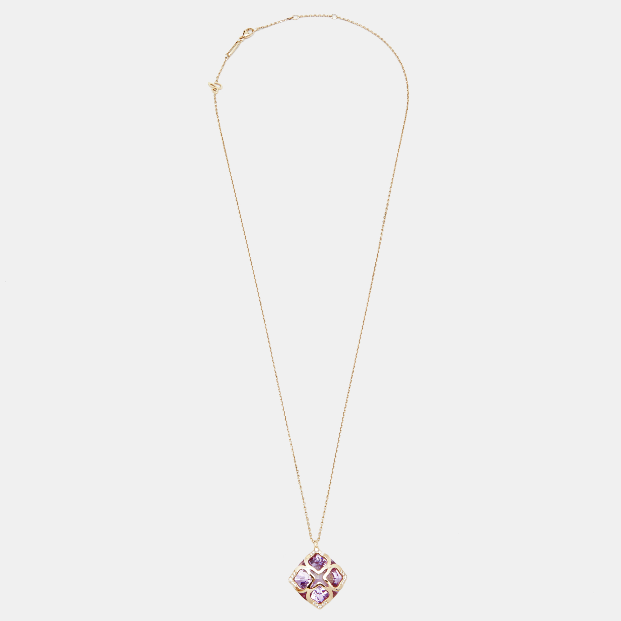 

Chopard Imperiale Amethyst Diamond 18k Rose Gold Pendant Necklace