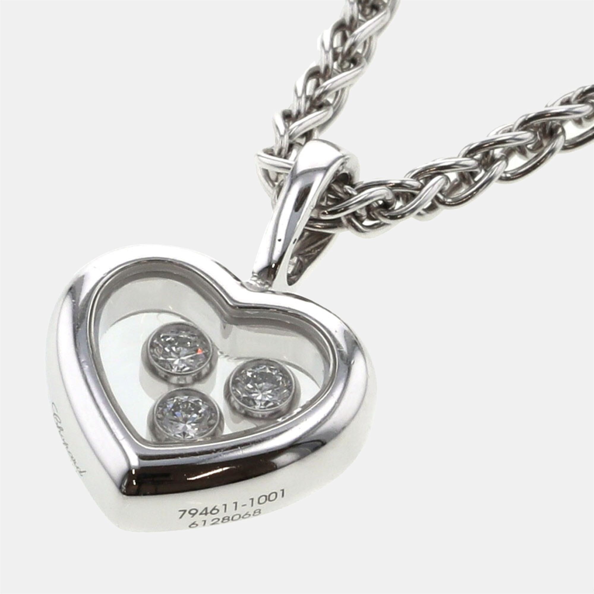 Chopard Happy Diamonds Icon Heart 18K White Gold Diamond Necklace