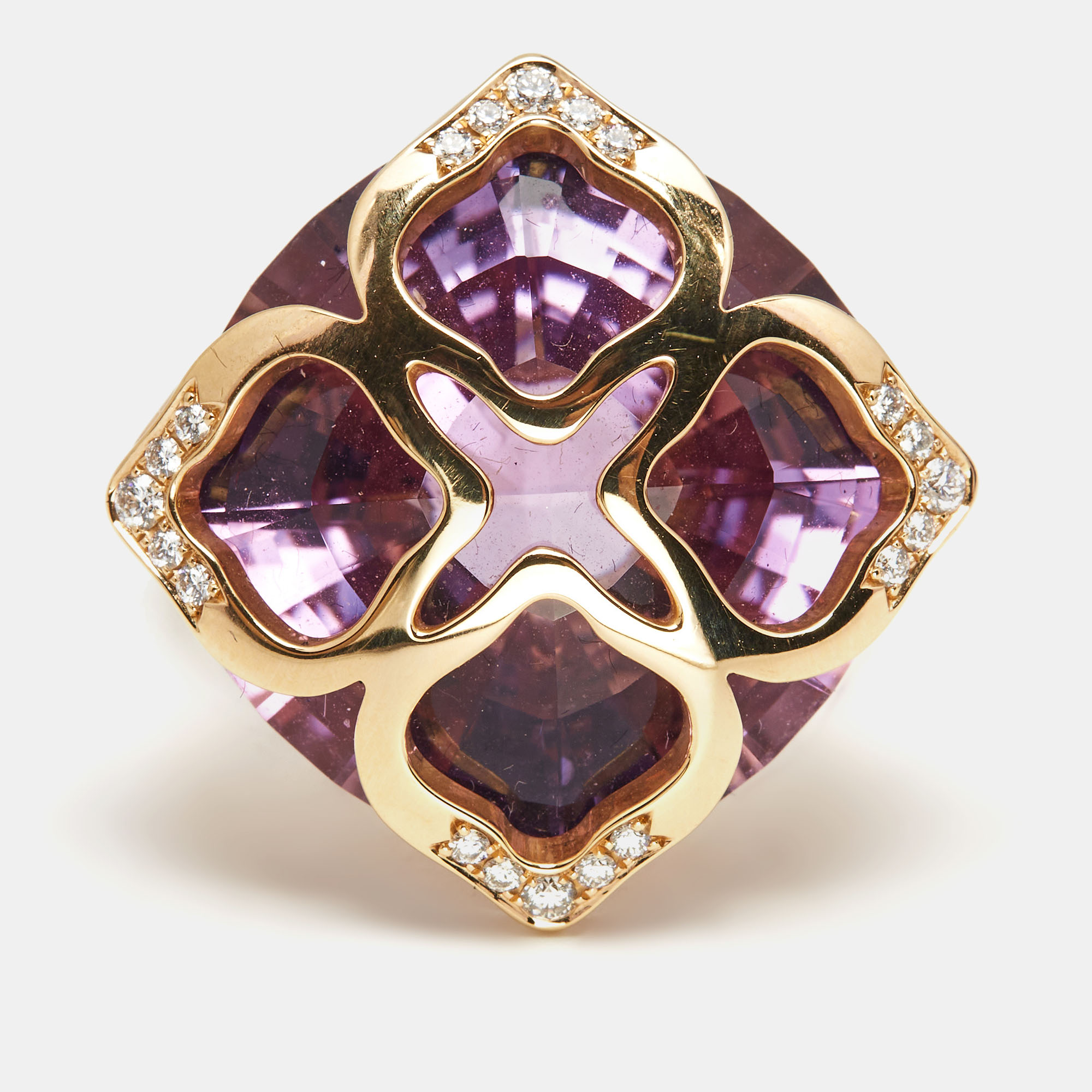 

Chopard Imperiale Amethyst Diamond 18k Rose Gold Cocktail Ring Size