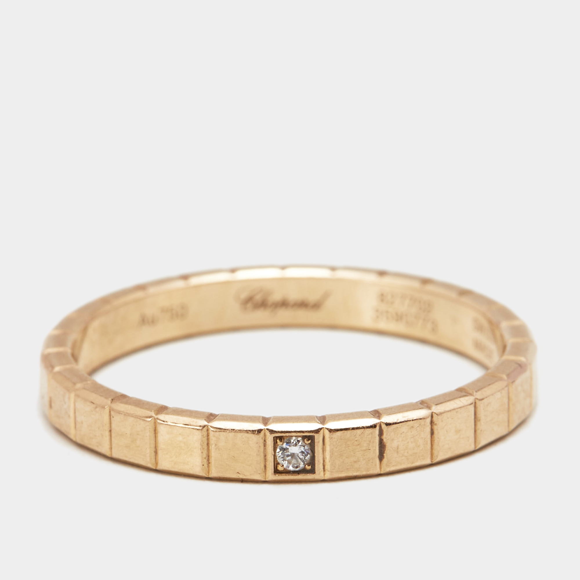 

Chopard Ice Cube Diamond 18k Rose Gold Band Ring Size