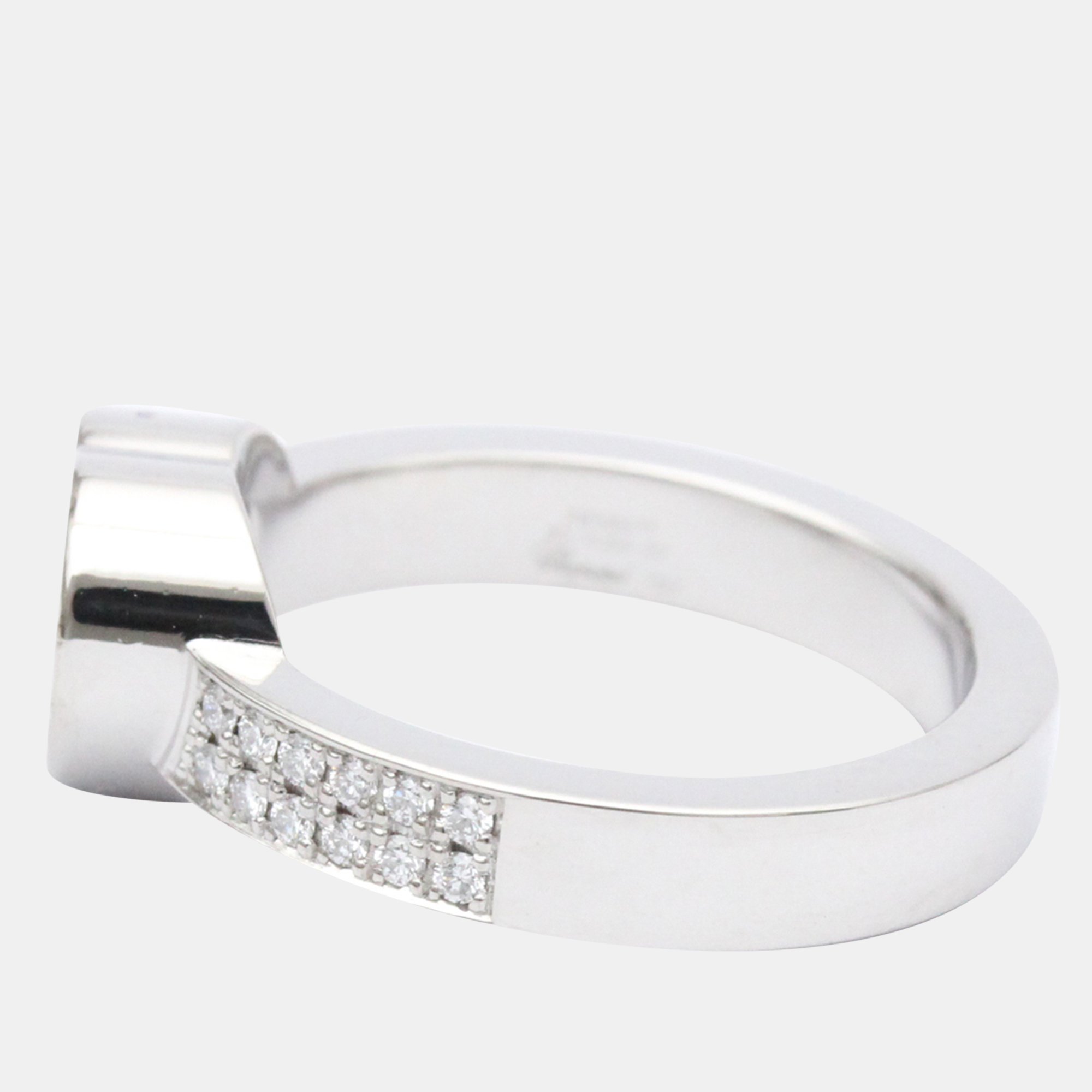 

Chopard Happy Diamonds Heart 18K White Gold Diamond Ring EU 52