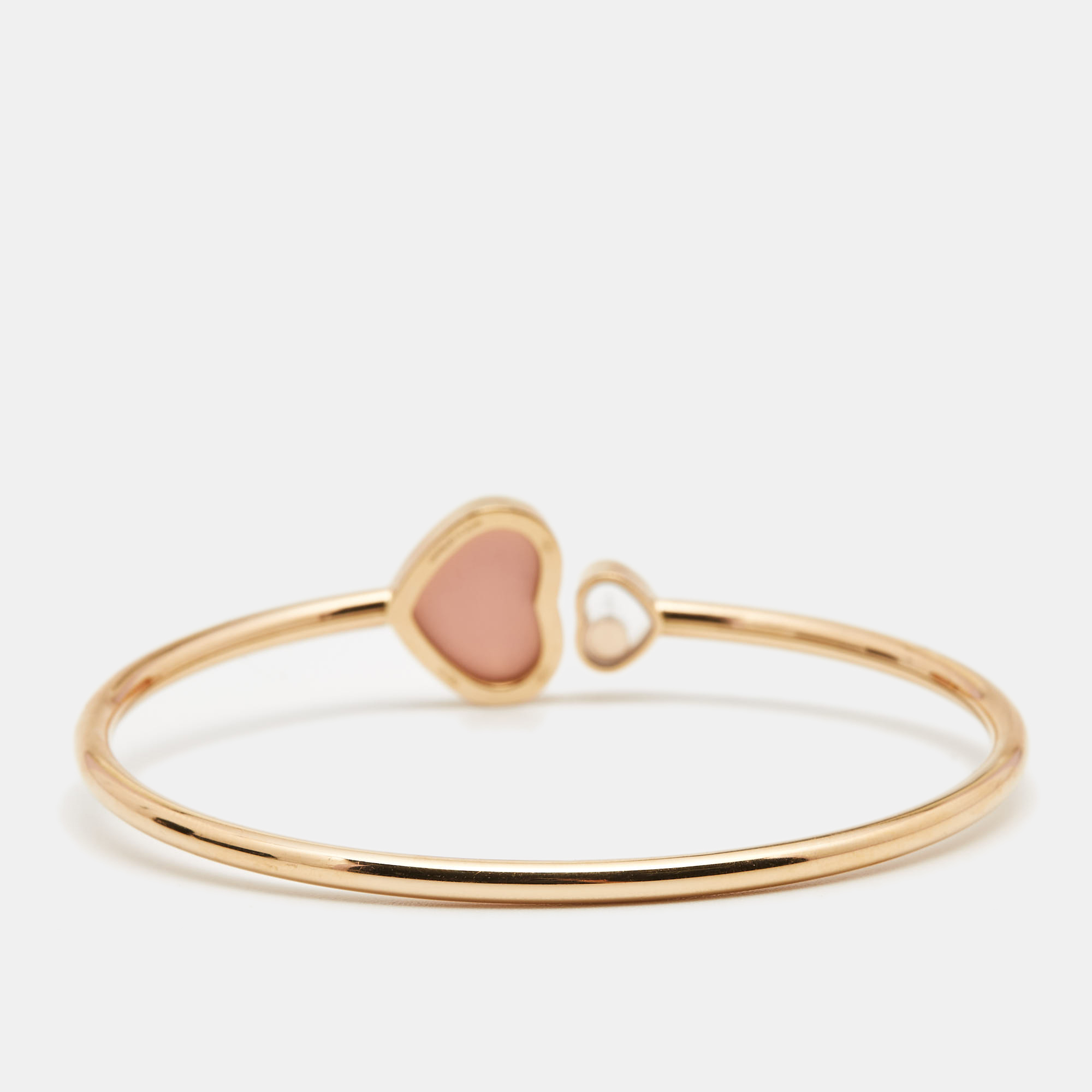 

Chopard Happy Hearts Diamond Pink Stone 18k Rose Gold Open Cuff Bracelet