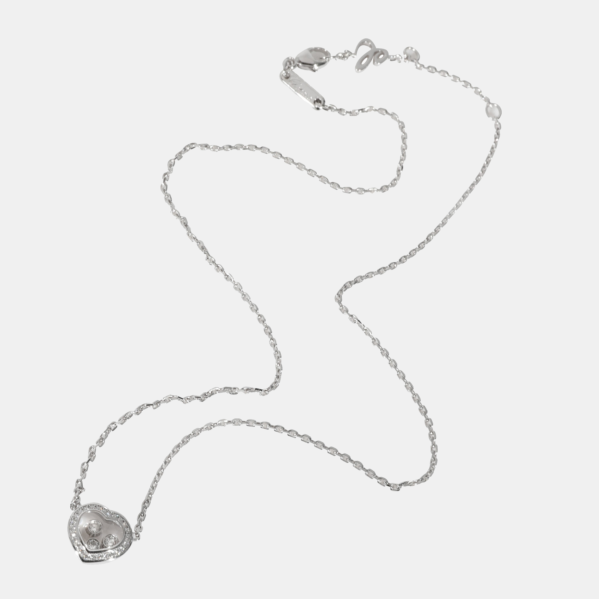 

Chopard Happy Diamonds Icons Heart Necklace in 18k White Gold 0.35 CTW