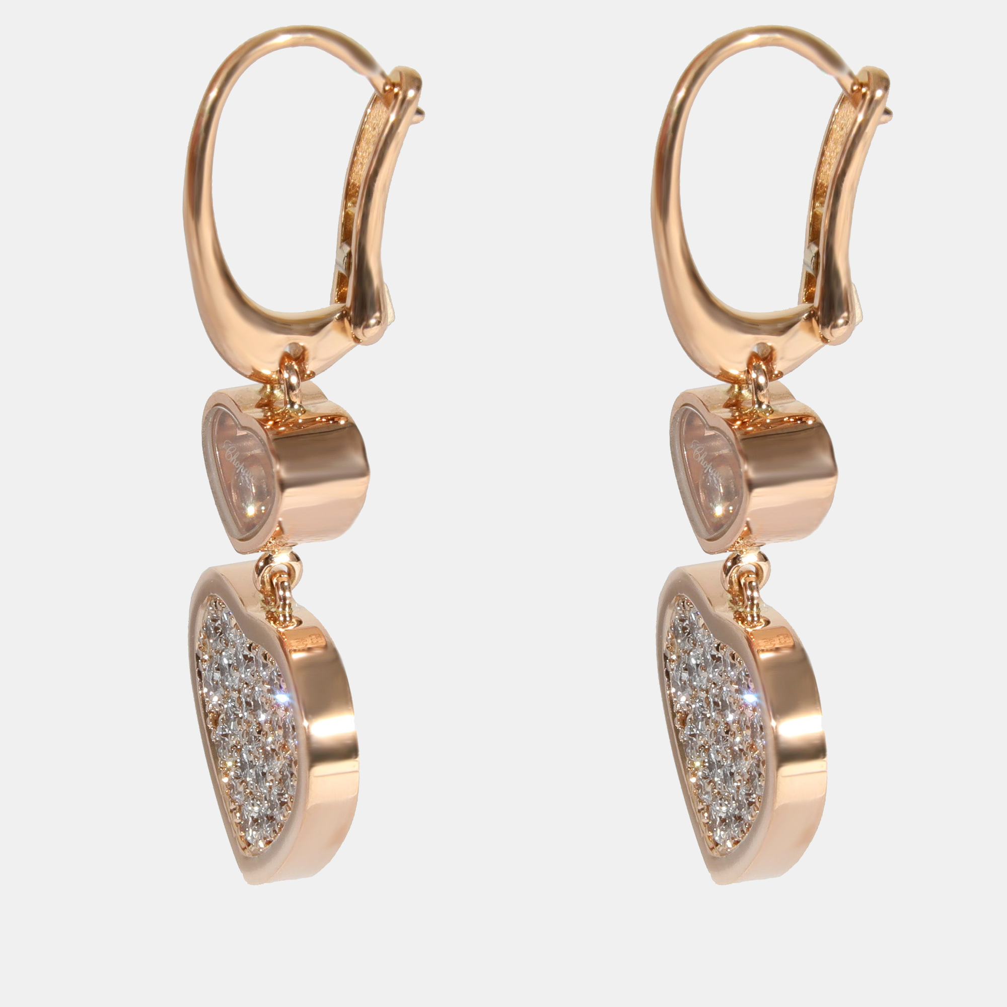 

Chopard Happy Hearts Earrings in 18k Rose Gold 0.9 CTW