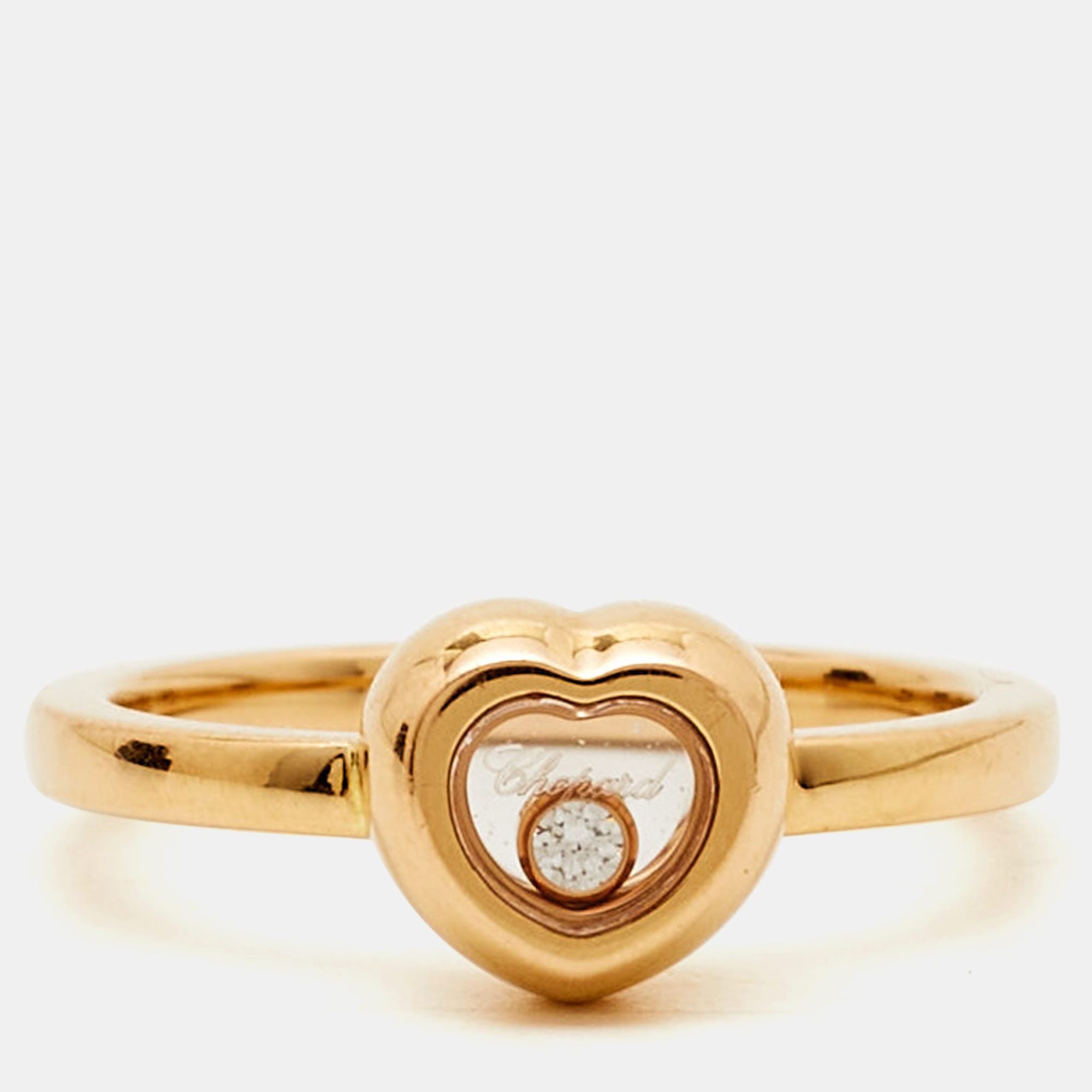 

Chopard Happy Diamond 18k Rose Gold Heart Ring Size