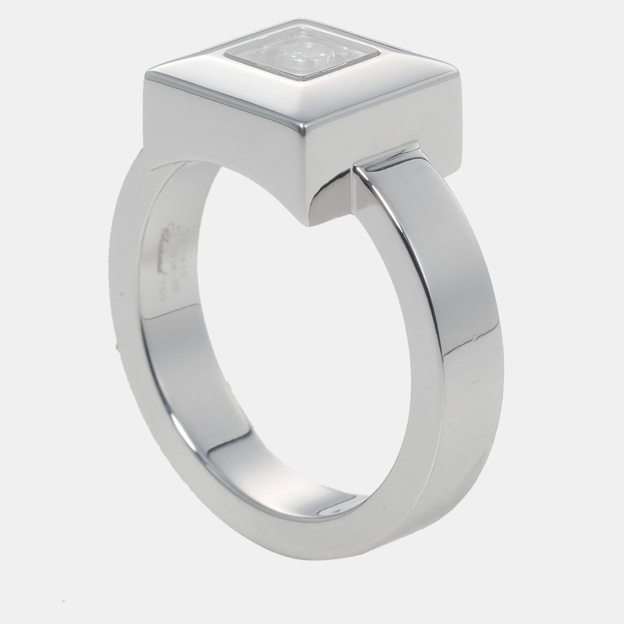 

Chopard Happy Diamonds Square 18K White Gold Diamond Ring EU 52