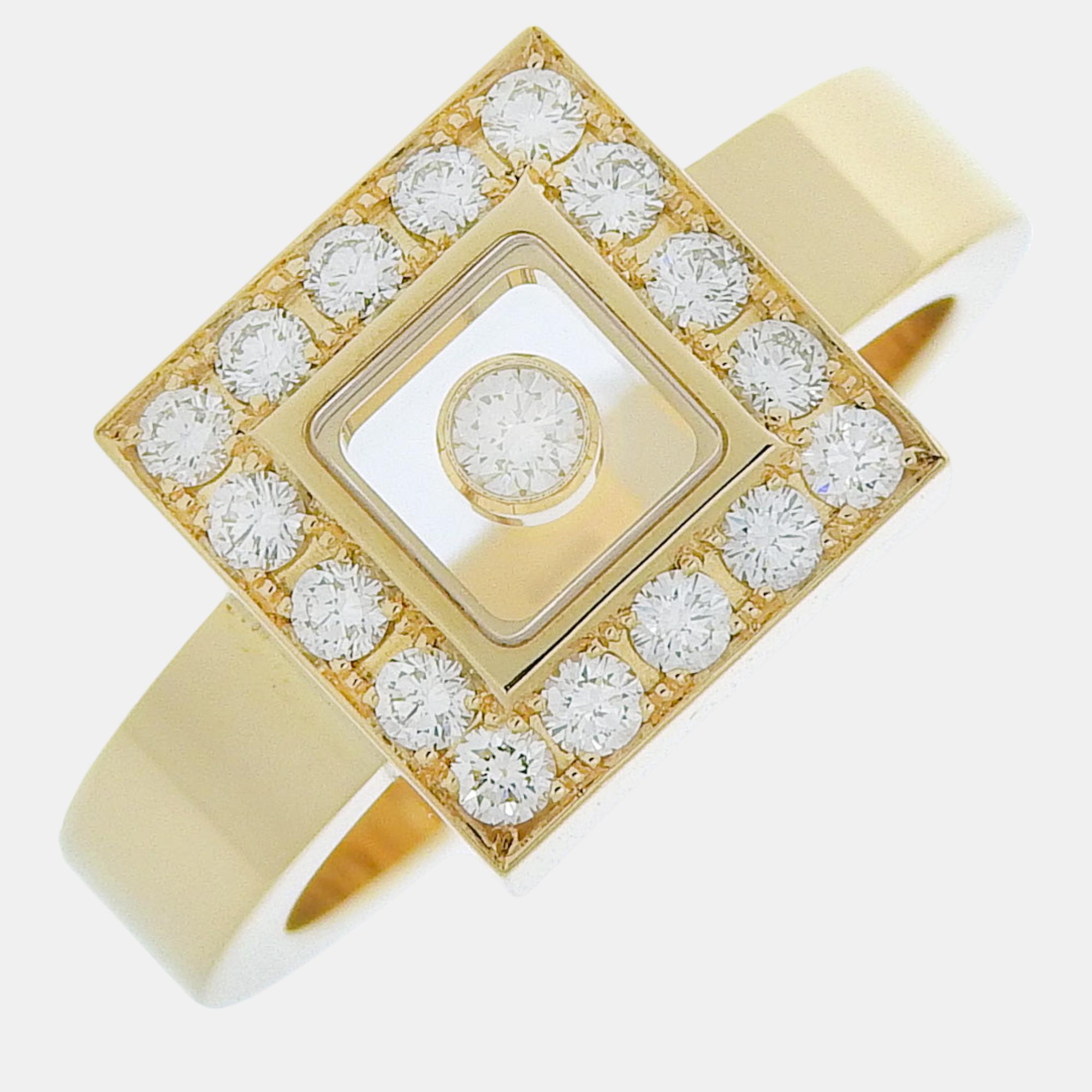 Pre owned Chopard Happy Diamonds 18k Yellow Gold Diamond Ring Eu