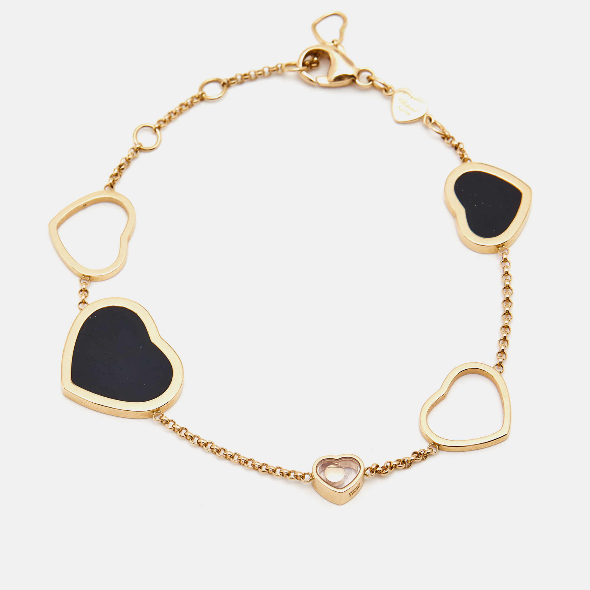 

Chopard Happy Hearts Onyx Diamond 18k Rose Gold Bracelet