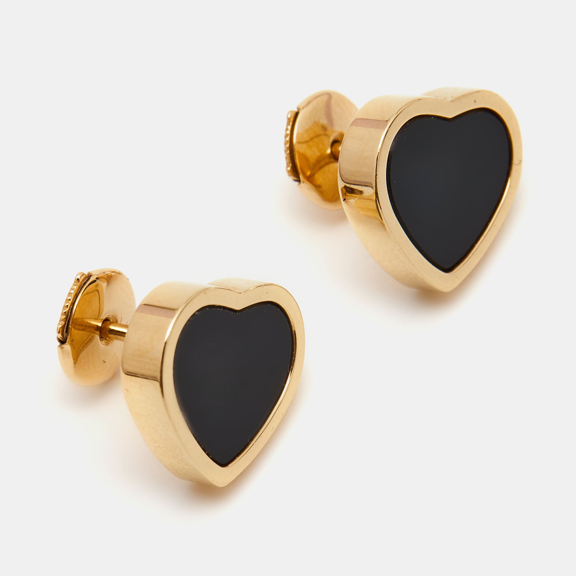 

Chopard Happy Hearts Onyx 18k Rose Gold Earrings