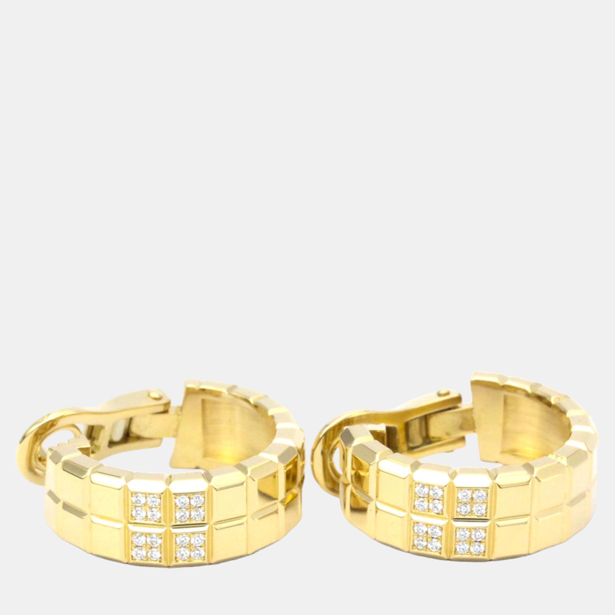 

Chopard Ice Cube Hoop 18K Yellow Gold Diamond Earrings