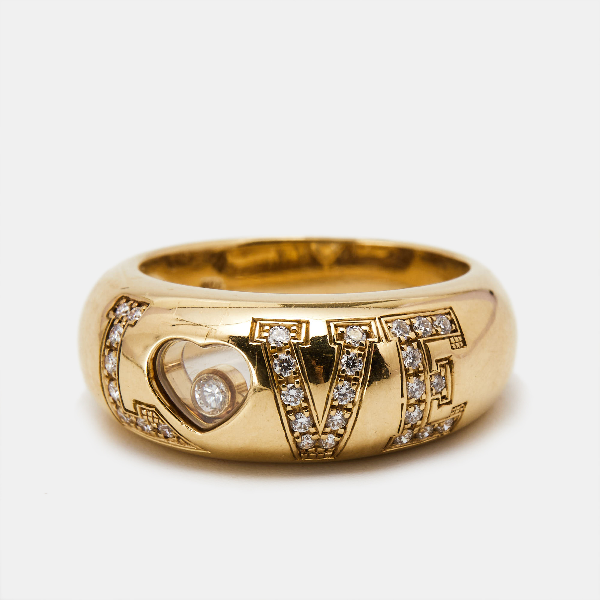 

Chopard Happy Diamonds Love Diamond 18K Yellow Gold Ring Size