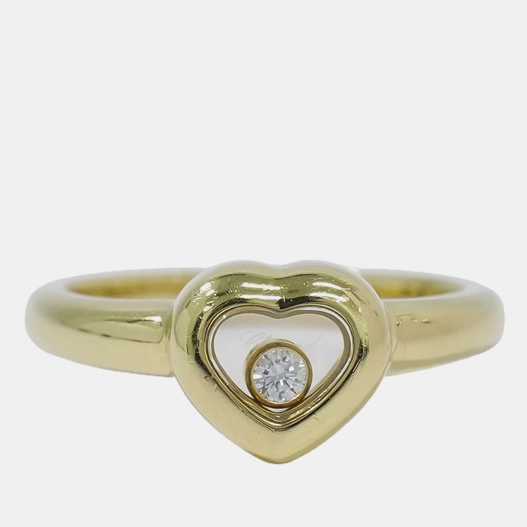 

Chopard 18K Yellow Gold and Diamond Happy Diamonds Heart Cocktail Ring