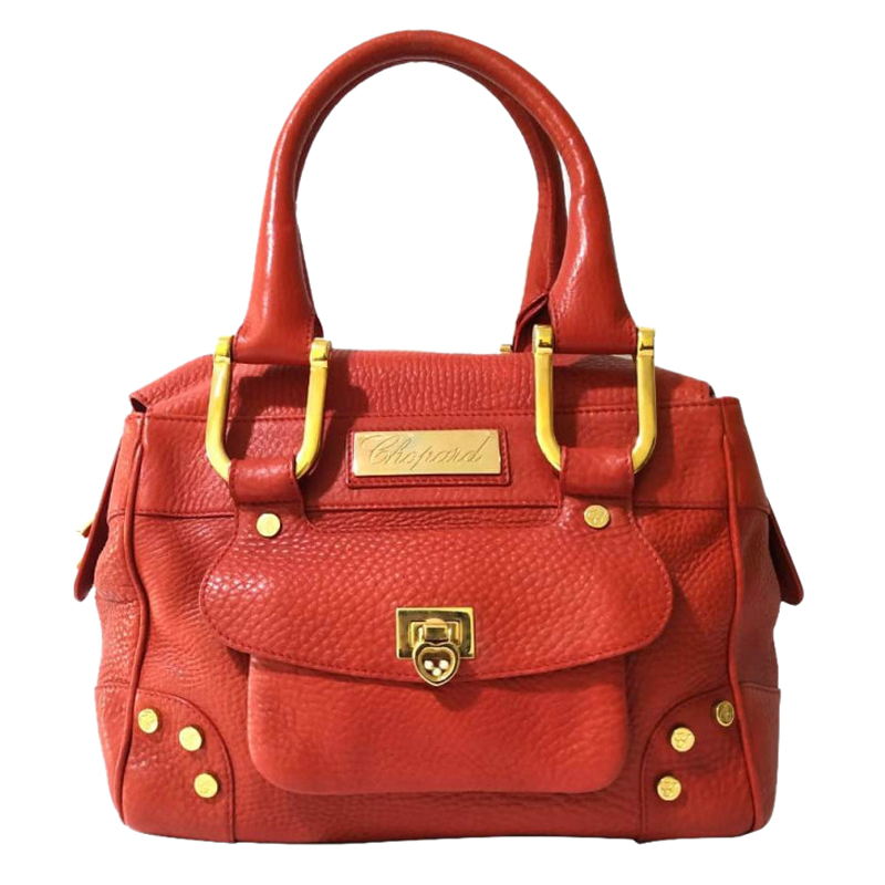 Pre-owned Chopard Red Leather "happy Diamond" Caroline Bag