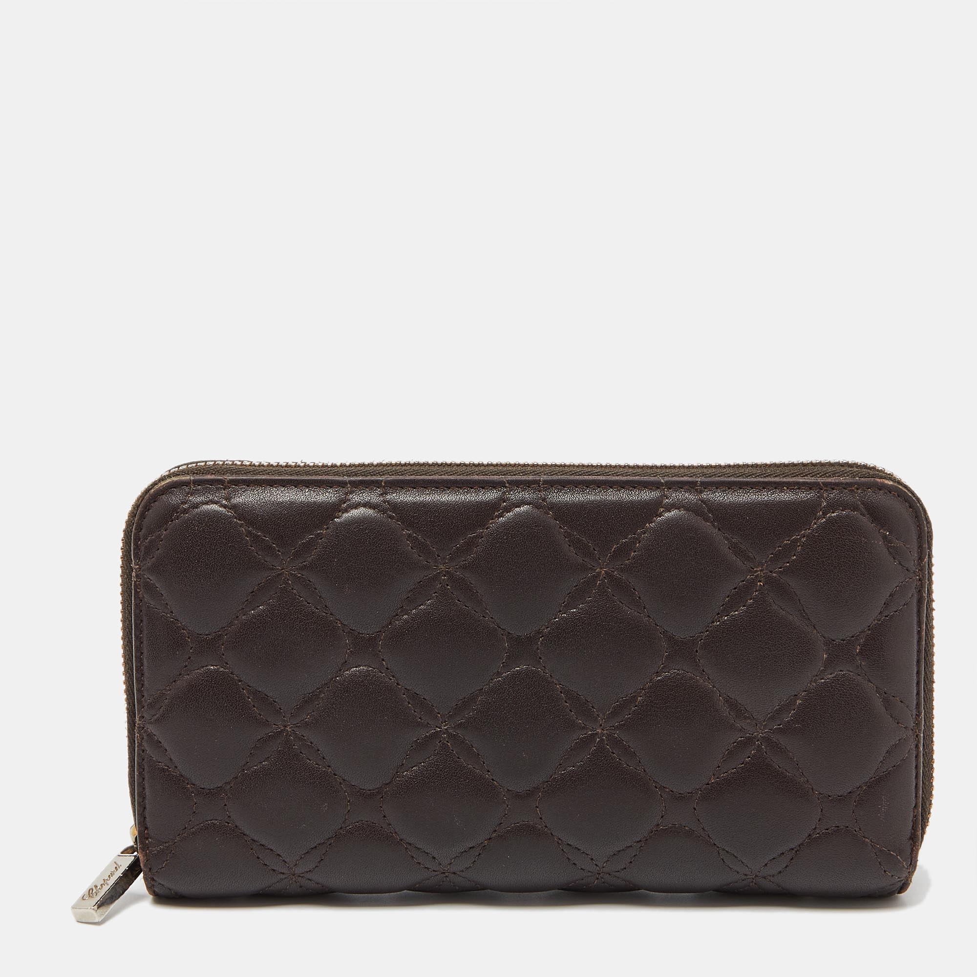 

Chopard Brown Quilted Leather Zip Around Wallet
