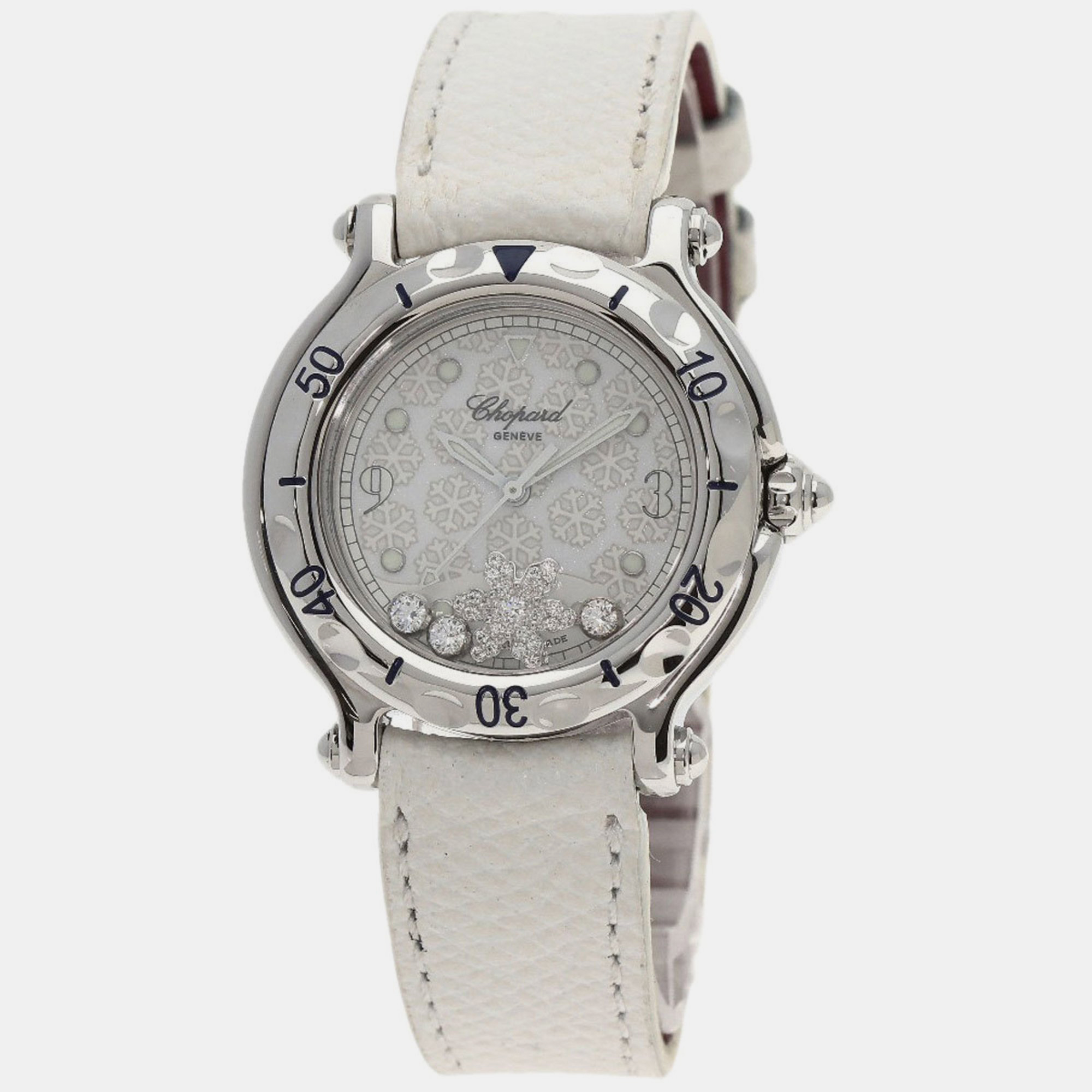 

Chopard White Stainless Steel Happy Sport Quartz Women's Wristwatch 36 mm