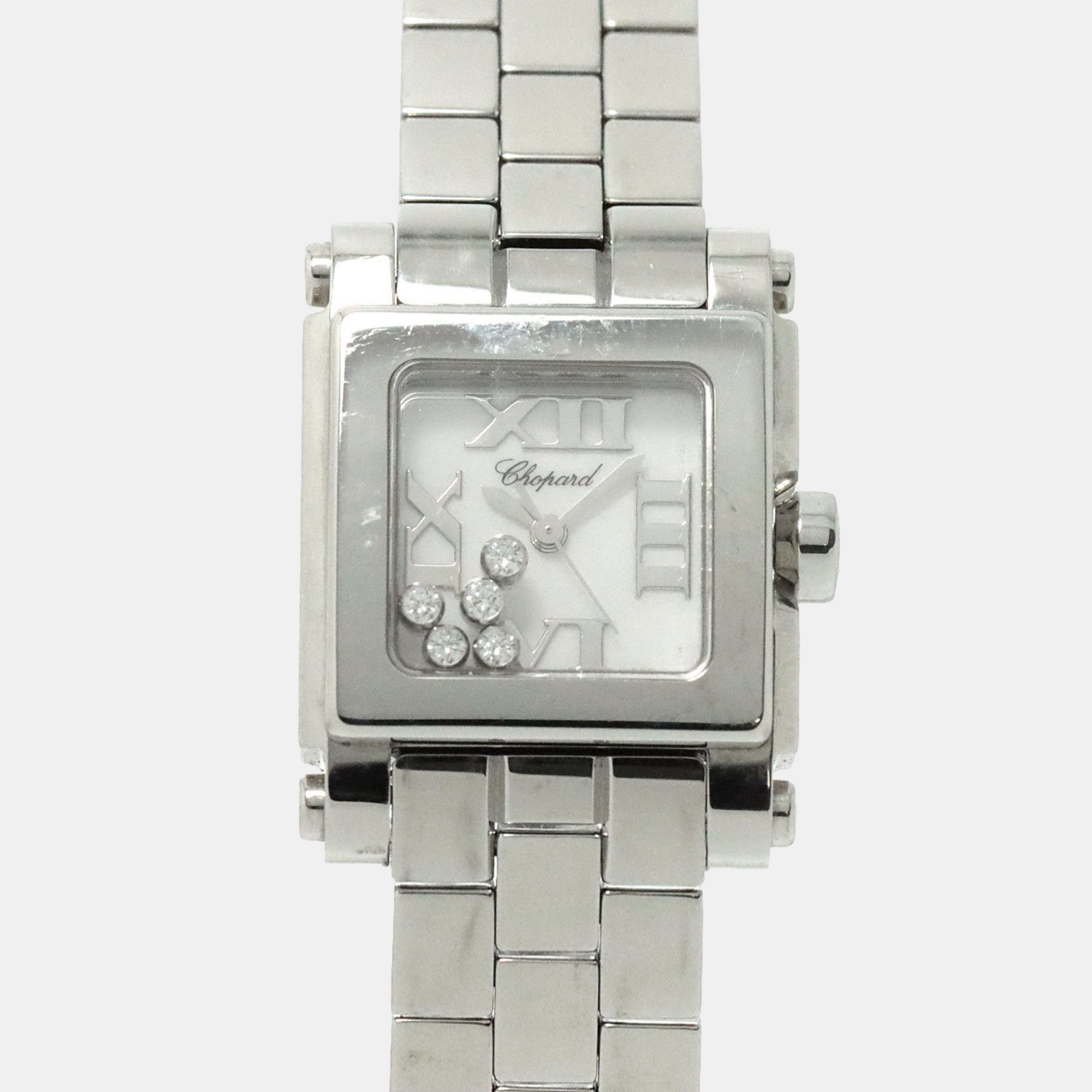 

Chopard White Diamond Stainless Steel Happy Sport 27 8516-3002 Quartz Women's Wristwatch 24 mm