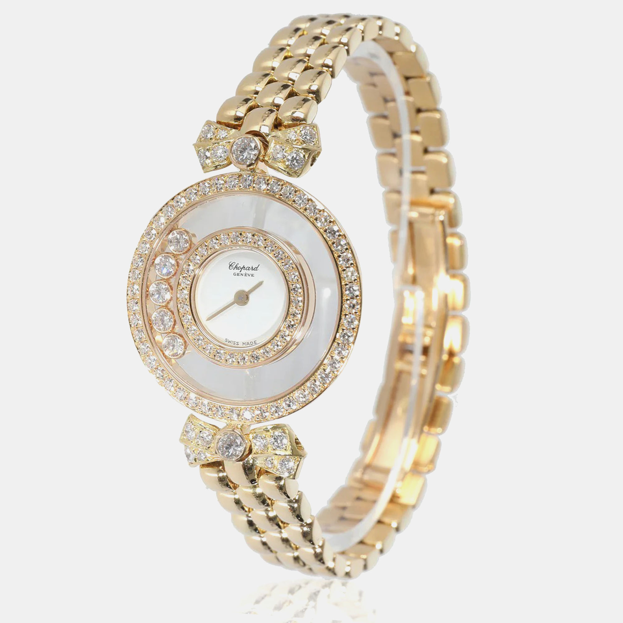 

Chopard White Diamond 18k Yellow Gold Happy Diamonds Quartz Women's Wristwatch 24 mm
