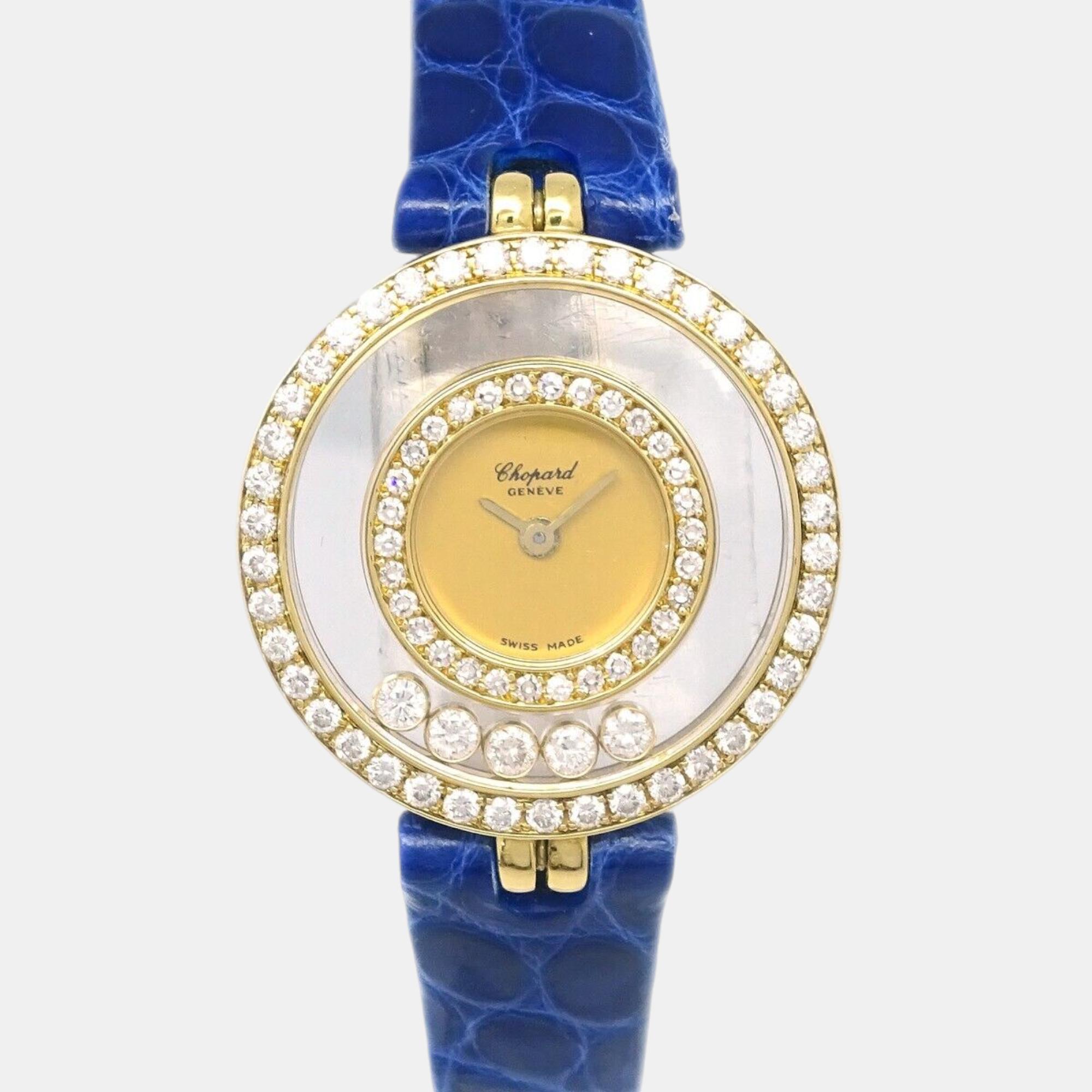 

Chopard 18K Yellow Gold Diamond Happy Diamonds 132767 Quartz Watch